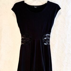 Black Dress with Lace Waist